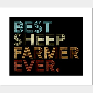 Best Sheep Farmer Ever Farming Retro Vintage Gift Posters and Art